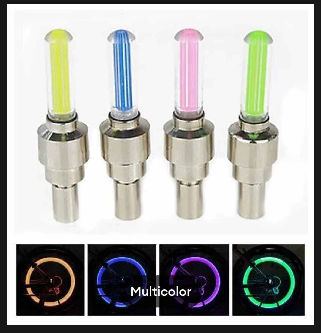 Picture of Bicycle Wheel Reflector Flash Lights - 2 Pack-Multicolor