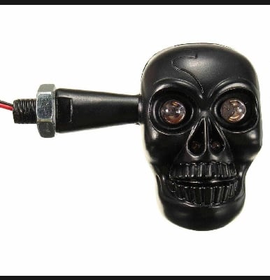 Picture of Motorcycle Skull Head LED Turn Signal Lights - 1 Pair