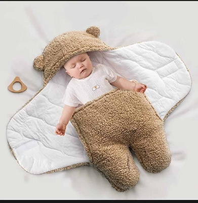 Picture of 100% Cotton Soft Newborn Baby Wrap Blanket - 0-6 Months-Multicolor