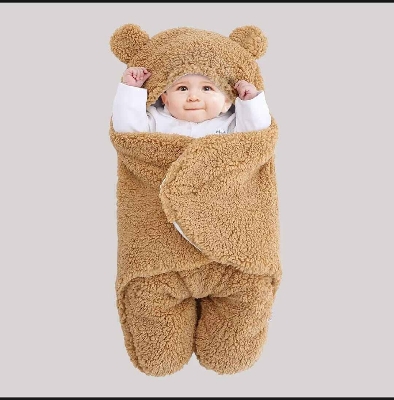 Picture of 100% Cotton Soft Newborn Baby Wrap Blanket - 0-6 Months-Multicolor