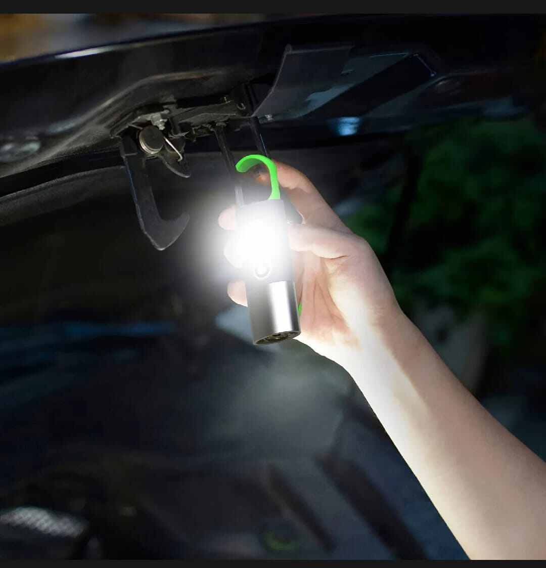 Picture of Outtobe USB Rechargeable Multifunction Keychain Flashlight-Grey