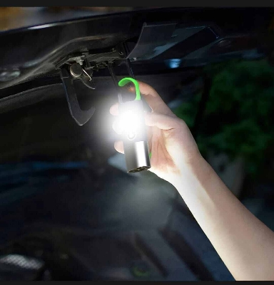 Picture of Outtobe USB Rechargeable Multifunction Keychain Flashlight-Grey