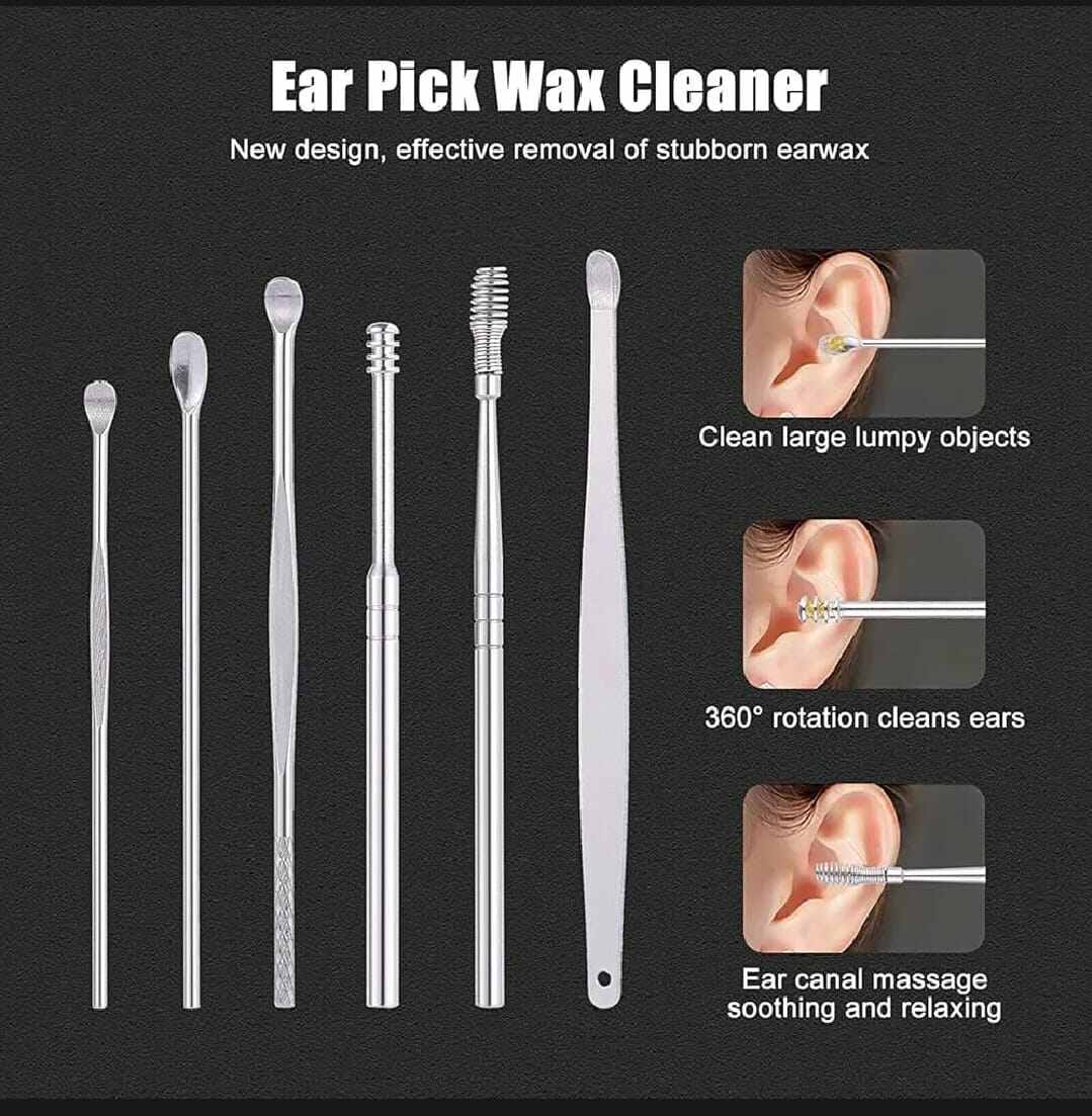 Picture of 6-Piece Stainless Steel Ear Pick Cleaner Set with Case