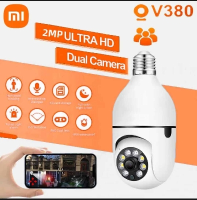 Picture of V380 Pro Q16 2MP 1080P E27 PTZ WiFi Bulb Security Camera-White 
