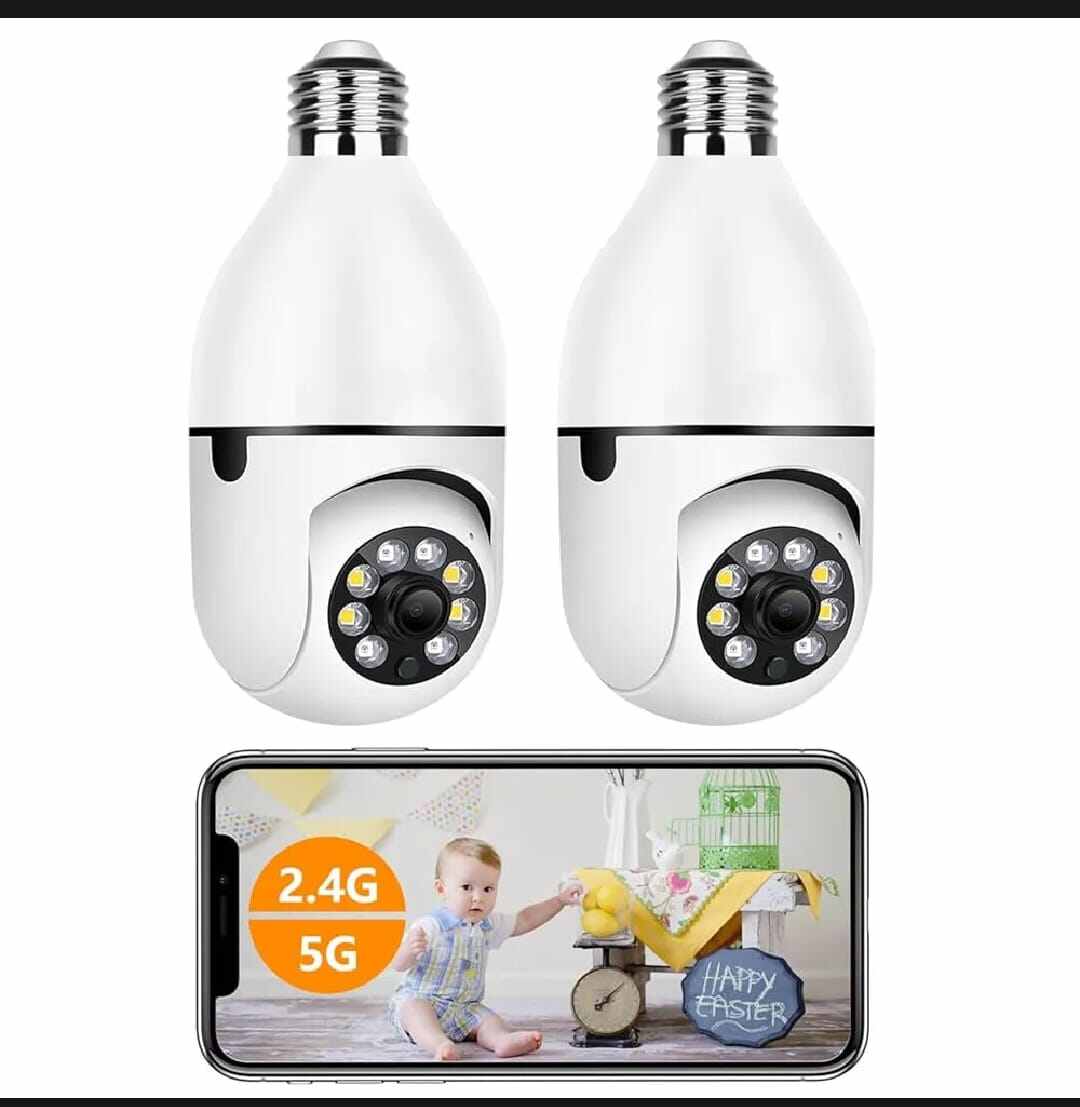 Picture of V380 Pro Q16 2MP 1080P E27 PTZ WiFi Bulb Security Camera-White 