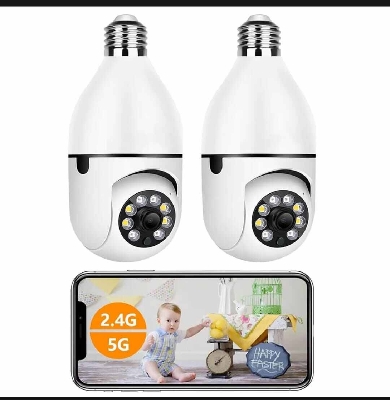 Picture of V380 Pro Q16 2MP 1080P E27 PTZ WiFi Bulb Security Camera-White 
