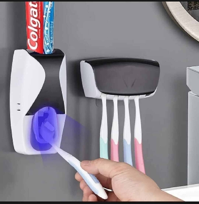 Picture of Automatic Toothpaste Dispenser with Toothbrush Holder-Multicolor