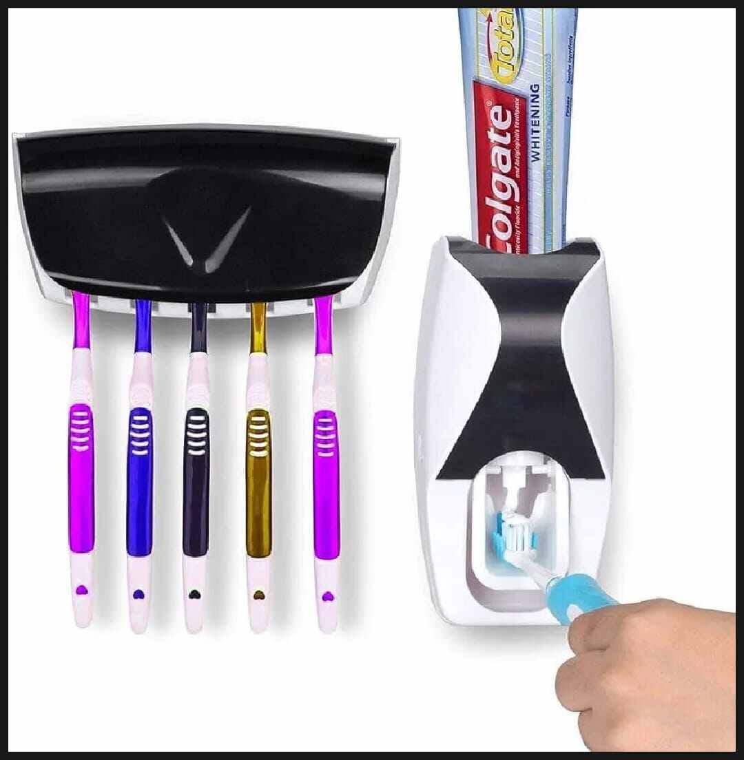 Picture of Automatic Toothpaste Dispenser with Toothbrush Holder-Multicolor