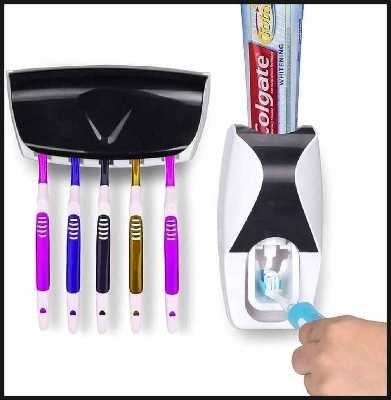 Picture of Automatic Toothpaste Dispenser with Toothbrush Holder-Multicolor