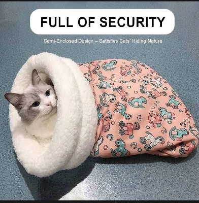 Picture of Soft Warm Cat Sleeping Bag & Tunnel Bed for 2.5-7kg Cats-Multicolor