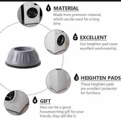 Picture of Anti-Vibration Rubber Feet Pads for Washing Machine & Refrigerator - 4 Pcs 3 kg