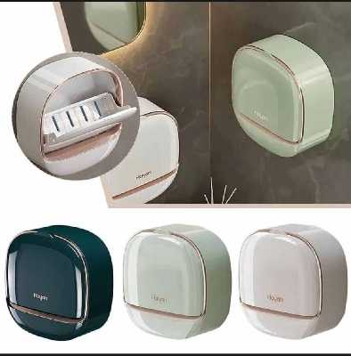 Picture of Punch-Free Flip-Top Soap Holder with Lid & Drain-Multicolor