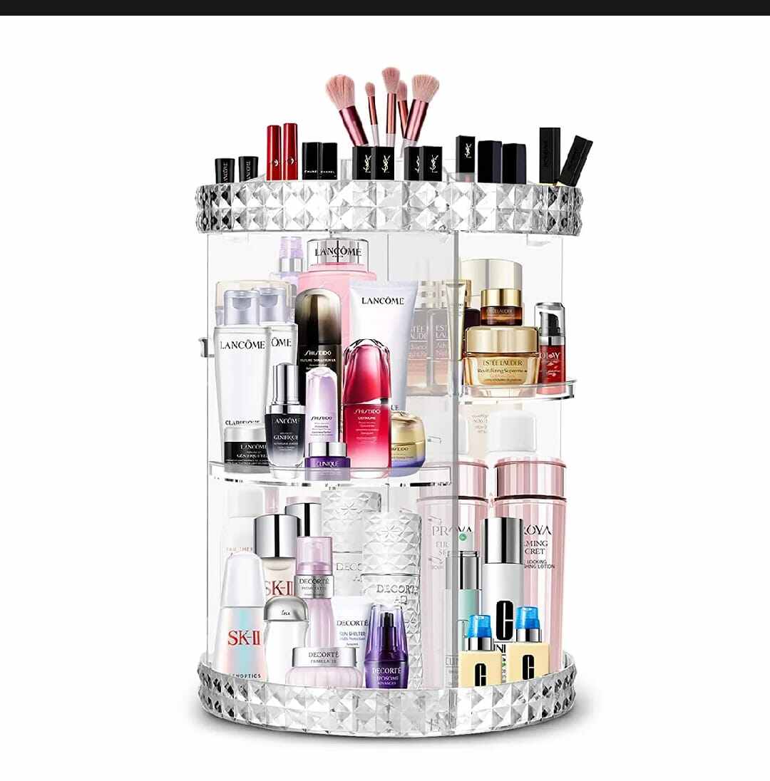 Picture of 360° Rotating Makeup & Cosmetics Organizer - Pink-Multicolor