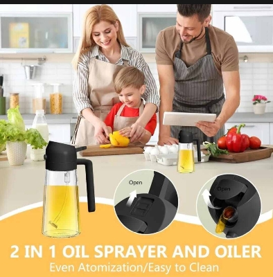 Picture of 500ml 2-in-1 Glass Oil Sprayer & Dispenser-Multicolor