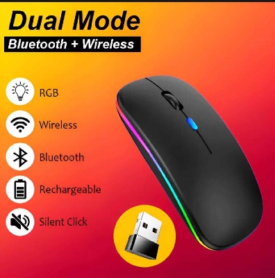 Picture of M2 Dual-Mode Bluetooth & 2.4G Rechargeable RGB Wireless Mouse-Black
