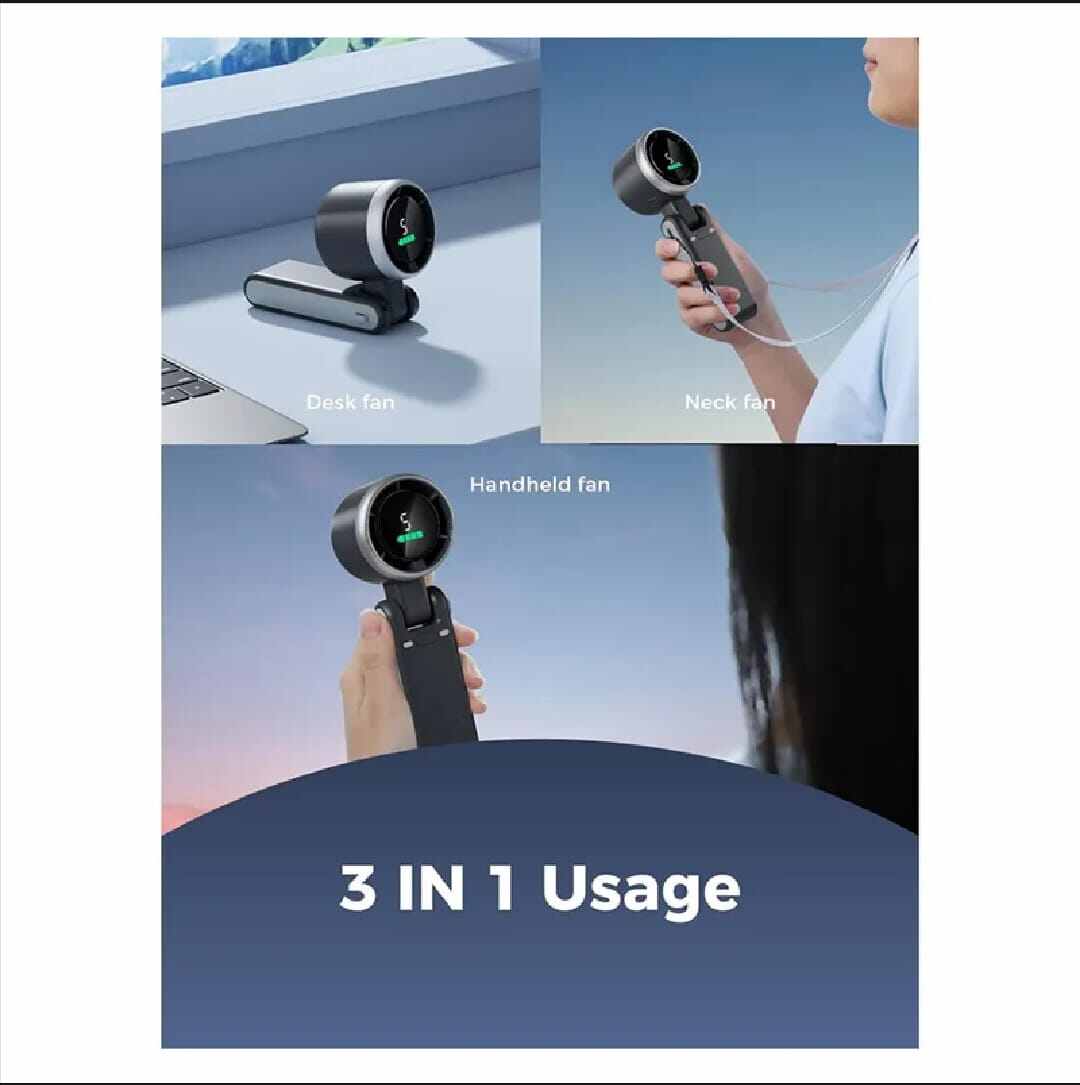 Picture of 5-Speed Handheld Turbo Fan with Up to 12-Hour Runtime-Black