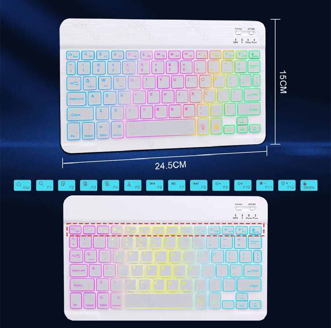 Picture of Ultra-Slim Rechargeable Bluetooth Keyboard & Mouse Set with RGB Backlight