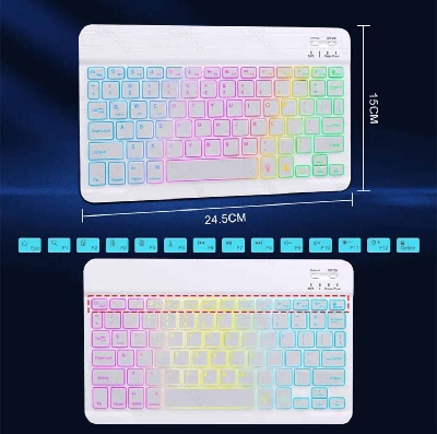 Picture of Ultra-Slim Rechargeable Bluetooth Keyboard & Mouse Set with RGB Backlight