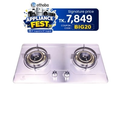 Picture of Gazi Smiss Gas Stove Double Burner Stainless Steel P-320C
