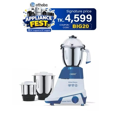 Picture of Orpat Kitchen Platinum 1200-Watt Mixer Grinder & Blender, a powerful all-in-one appliance for efficient blending, grinding, and mixing