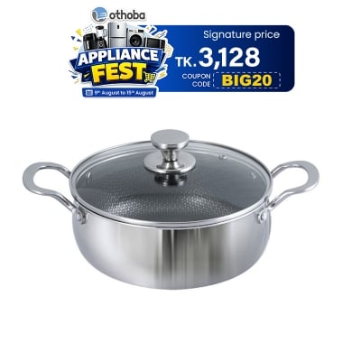Picture of Kiam Tri Ply Honeycomb Stainless Steel Casserole 28CM INDUCTION BOTTOM Multicolor