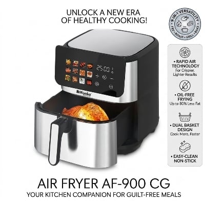 Picture of Miyako 9 ltr Air Fryer Rapid Air Technology- AF-900CG-SS