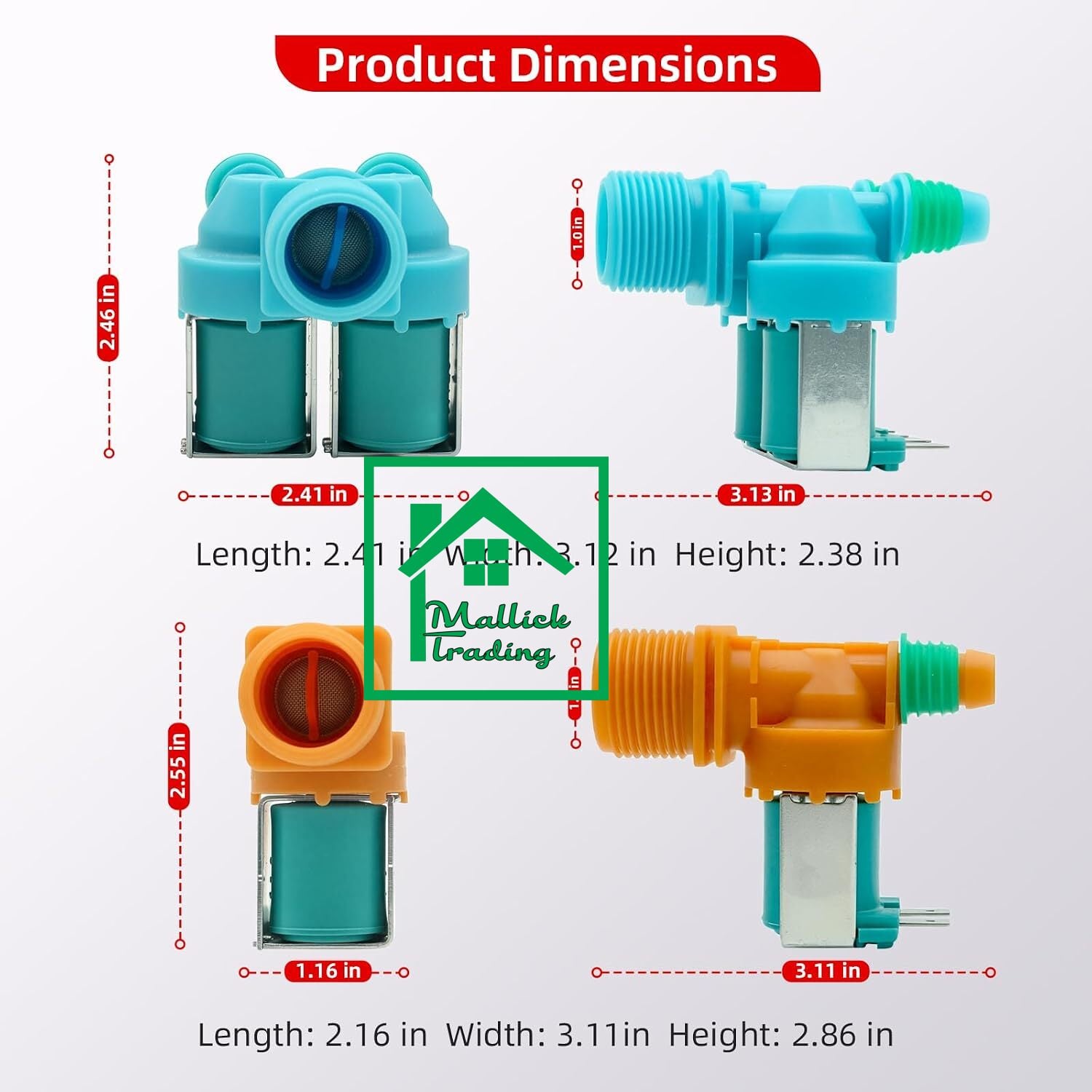 Samsung Water inlet Valve 2 Way. Washing Machine Water inlet valve. Solenoid Valve DC62-30314Q. DC62-30314V Cold Water Inlet Solenoid Valve for Samsung Washer WA40J3000AW/A2-0001,