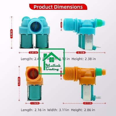 Samsung Water inlet Valve 2 Way. Washing Machine Water inlet valve. Solenoid Valve DC62-30314Q. DC62-30314V Cold Water Inlet Solenoid Valve for Samsung Washer WA40J3000AW/A2-0001,