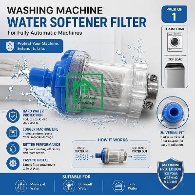 Water Tap Filter Adaptor/Connector With Magnetic Cleaning Process Compatible For All Tap, Front And Top Load Washing Machines