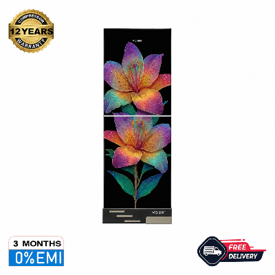 Picture of VISION Glass Door Refrigerator RE-200 Liter Blazing Lily  Top Mount