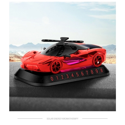 Picture of Car Solar Perfume Holder Showpiece – Dashboard Ornament & Air Freshener (Red)