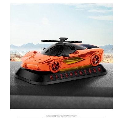Picture of Car Solar Perfume Holder Showpiece – Dashboard Ornament & Air Freshener (Orange)
