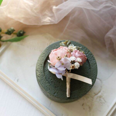 Picture of Wedding Boutonniere Bouquet Chest Brooch For Suit Lapel Fashion Accessories (1PS) (Pink & Mof Pink)