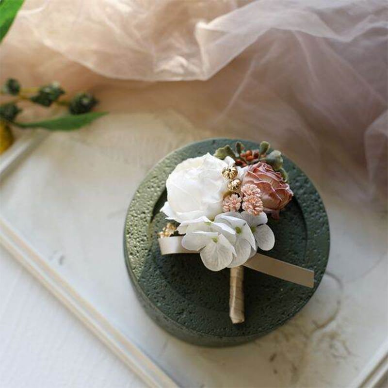 Picture of Wedding Boutonniere Bouquet Chest Brooch For Suit Lapel Fashion Accessories (1PS) (O.White & Dusty Pink)