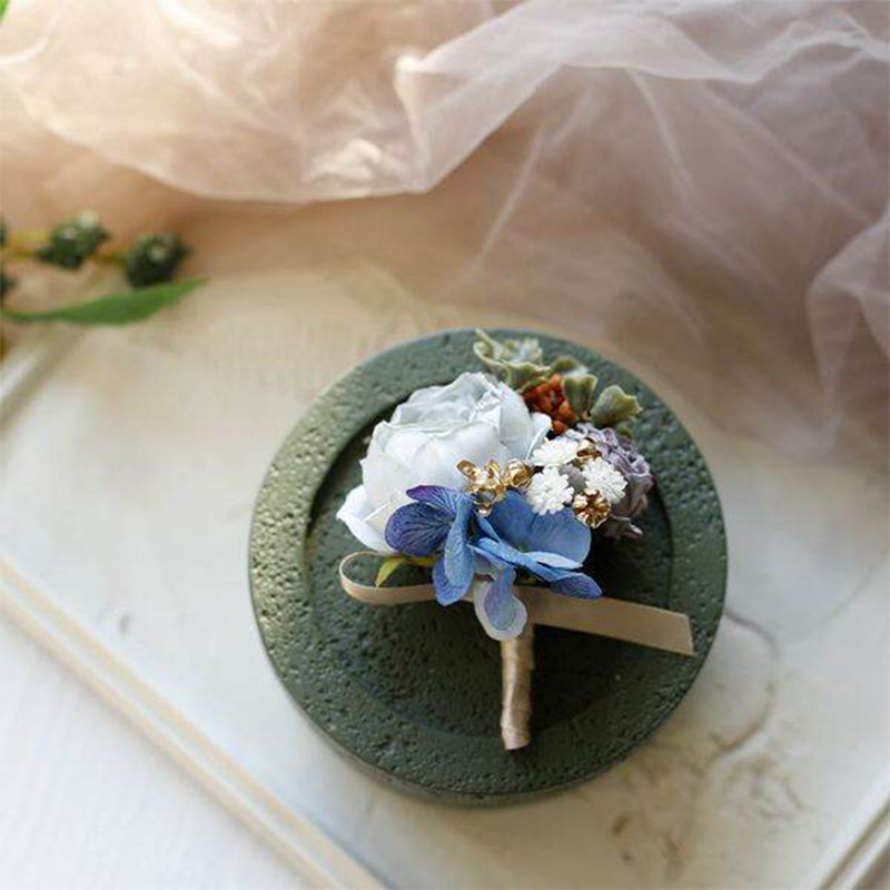 Picture of Wedding Boutonniere Bouquet Chest Brooch For Suit Lapel Fashion Accessories (1PS) (Bluish Ash Rose)