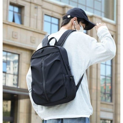 Picture of New Fashion Computer Backpack Men's Leisure Sports Business Travel Backpack (Black)