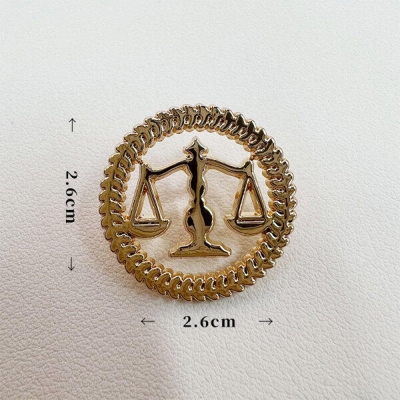 Picture of Scale Symbol Brooch Pin For Lawyer/Law Practitioner Suit Lapel Accessories (1ps) (Golden)