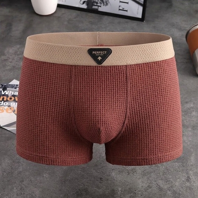 Picture of Ice Silk Thin Breathable Summer Fashionable Men's Underwear (Brick Red (75-85 kg),Int:XXXL)