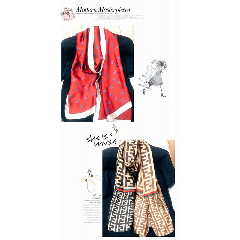 Picture of Printed Satin Silk Scarf - Spring and Autumn new sun protection printing lengthened shawl/Scarf for women (180*90cm) (LJD-019,One size fits all)