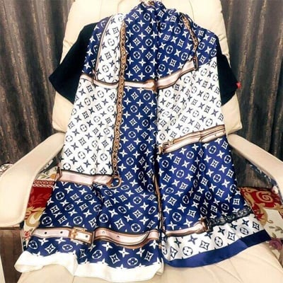 Picture of Printed Satin Silk Scarf - Spring and Autumn new sun protection printing lengthened shawl/Scarf for women (180*90cm) (LJD-024,One size fits all)