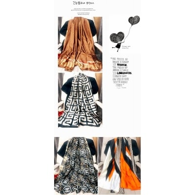 Picture of Printed Satin Silk Scarf - Spring and Autumn new sun protection printing lengthened shawl/Scarf for women (180*90cm) (LJD-034,One size fits all)