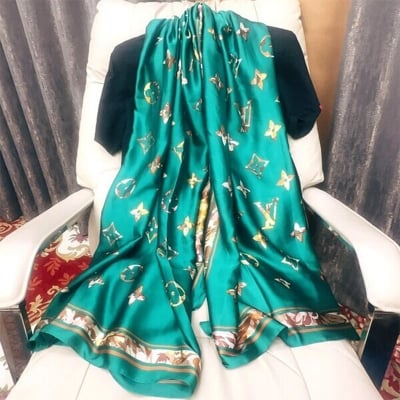 Picture of Printed Satin Silk Scarf - Spring and Autumn new sun protection printing lengthened shawl/Scarf for women (180*90cm) (LJD-013,One size fits all)