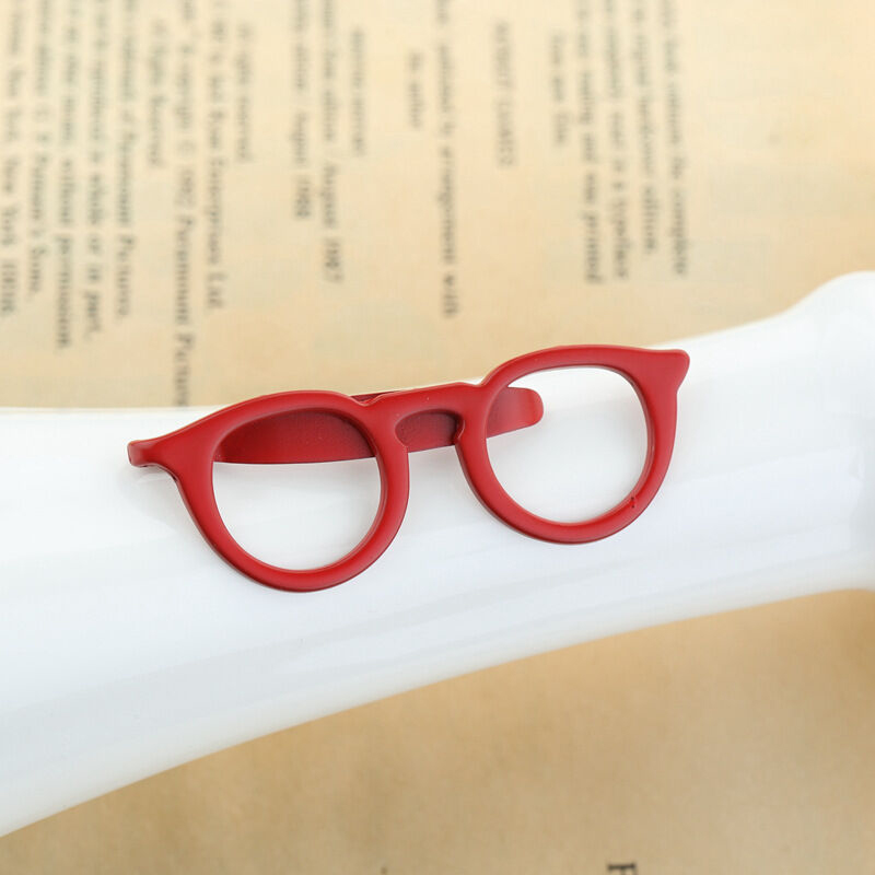 Picture of Spectacles Casual Metal Tie Clip For Men Shirt Accessories (Red)
