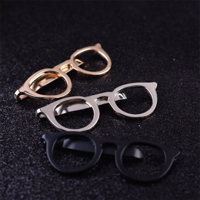 Picture of Spectacles Casual Metal Tie Clip For Men Shirt Accessories (Silver)