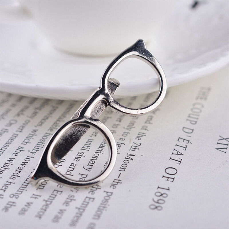 Picture of Spectacles Casual Metal Tie Clip For Men Shirt Accessories (Silver)