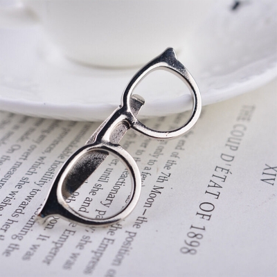 Picture of Spectacles Casual Metal Tie Clip For Men Shirt Accessories (Silver)