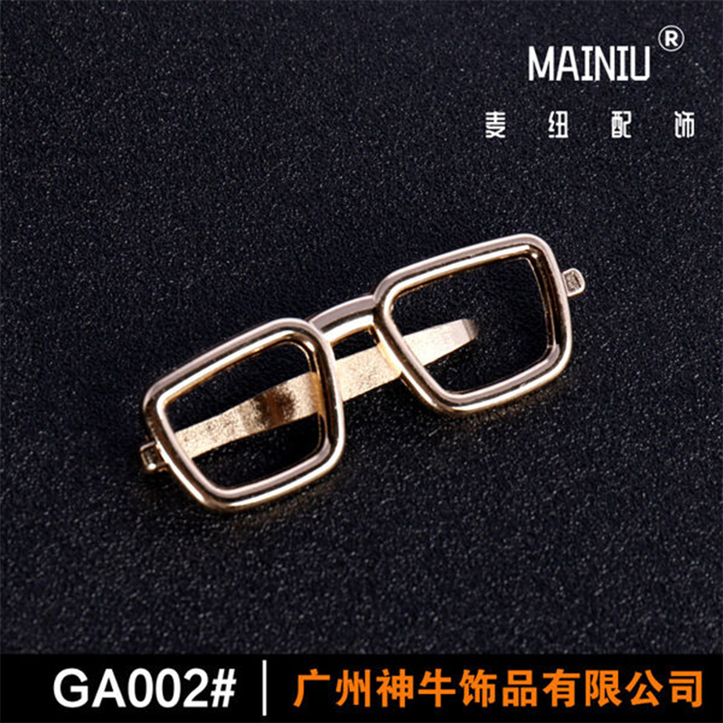 Picture of Spectacles Casual Metal Tie Clip For Men Shirt Accessories (Spectacle Gold)