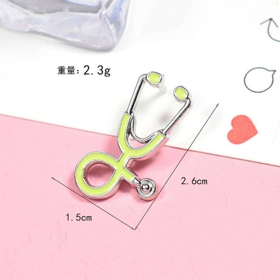 Picture of Doctor Nurse Stethoscope Pins Medical Denim Jackets Jewelry Button Badges Gifts (Silver)