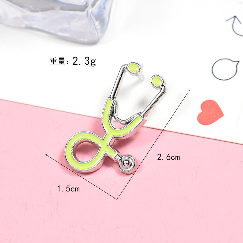 Picture of Doctor Nurse Stethoscope Pins Medical Denim Jackets Jewelry Button Badges Gifts (Silver)