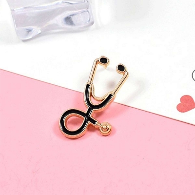 Picture of Stethoscope Brooch Lapel pin Health Care Profession/Student Brooch/Lapel Pin (1PS) (Golden)
